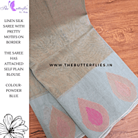 SILK LINEN SAREE  MKTSLIN23621