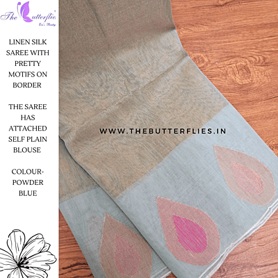 SILK LINEN SAREE  MKTSLIN23621
