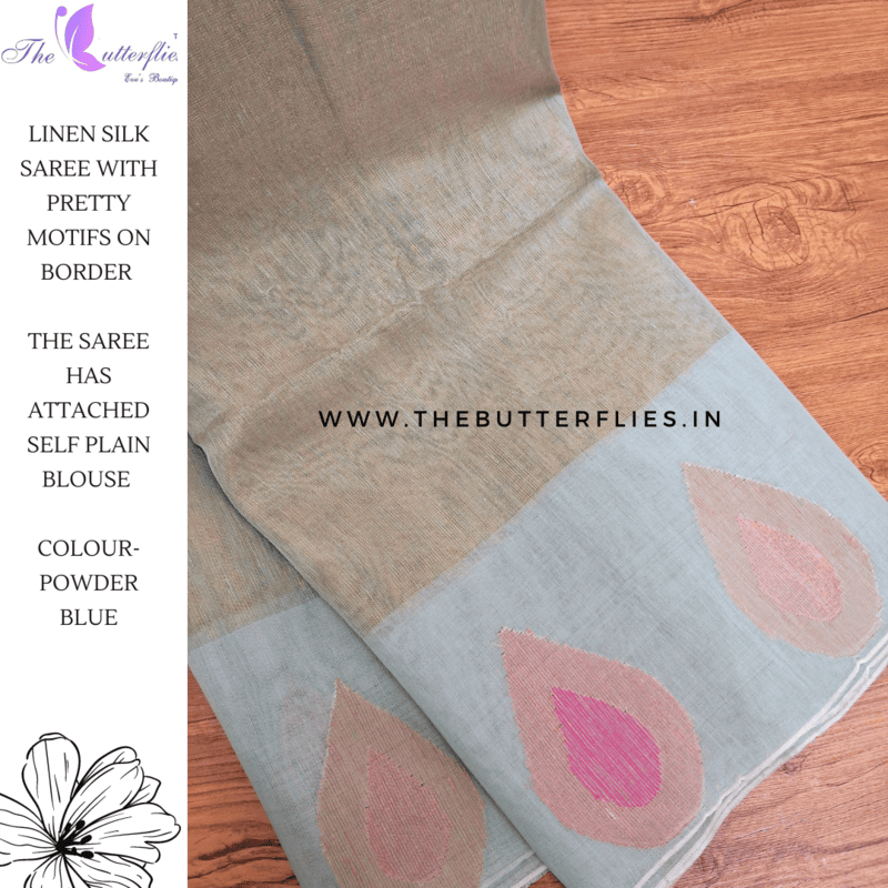 SILK LINEN SAREE  MKTSLIN23621