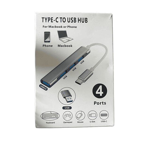 Zigdeal Type-C to USB Hub – MacBook & Phone Compatible | Multiport Adapter | Plug & Play