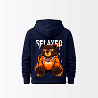 Unisex Navy Blue Relaxed Today Graphic Printed Hoodie