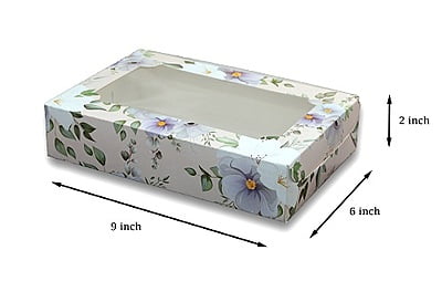 Qson Brownie Box For 6 - Size 9x5x2 inch