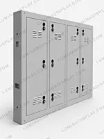 Clamshell front-service MS GI outdoor LED cabinet 1600 x 1280 mm, 140 mm deep – Lumina
