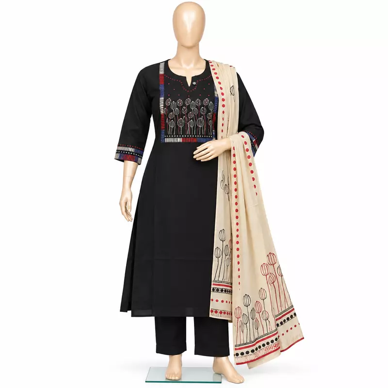 25iD Cotton Churidar, Black