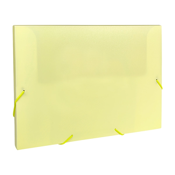 Pastel Yellow A4 Elastic Closure Box File