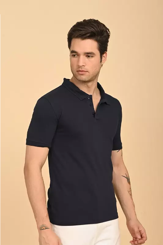 Men's Polo T-shirt - Navy Blue