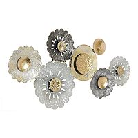 DAD Textured Metal Wall Art Sculpture, Abstract Circular Design - Size (36x2x18 Inches )