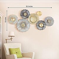 DAD Textured Metal Wall Art Sculpture, Abstract Circular Design - Size (36x2x18 Inches )
