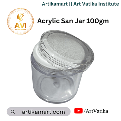 Acrylic San Jar + White Inner + TRANSPARENT Cap - 100g Acrylic San Jar + White Inner + TRANSPARENT Cap - 100g