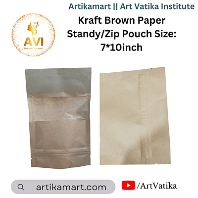 Kraft Brown Paper Standy/Zip Pouch Size: 7*10inch Kraft Brown Paper Standy/Zip Pouch Size: 7*10inch