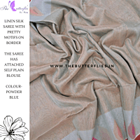 SILK LINEN SAREE  MKTSLIN23621