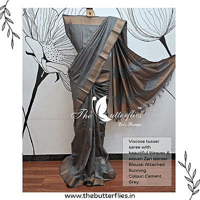 VISCOSE  TUSSER SAREE  YBRSTUS23382