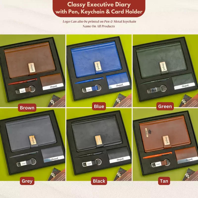Corporate 4pc combo ( Diary, Cardholder, Pen & Keychain)
