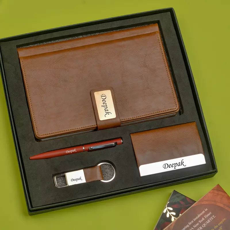 Corporate 4pc combo ( Diary, Cardholder, Pen & Keychain)