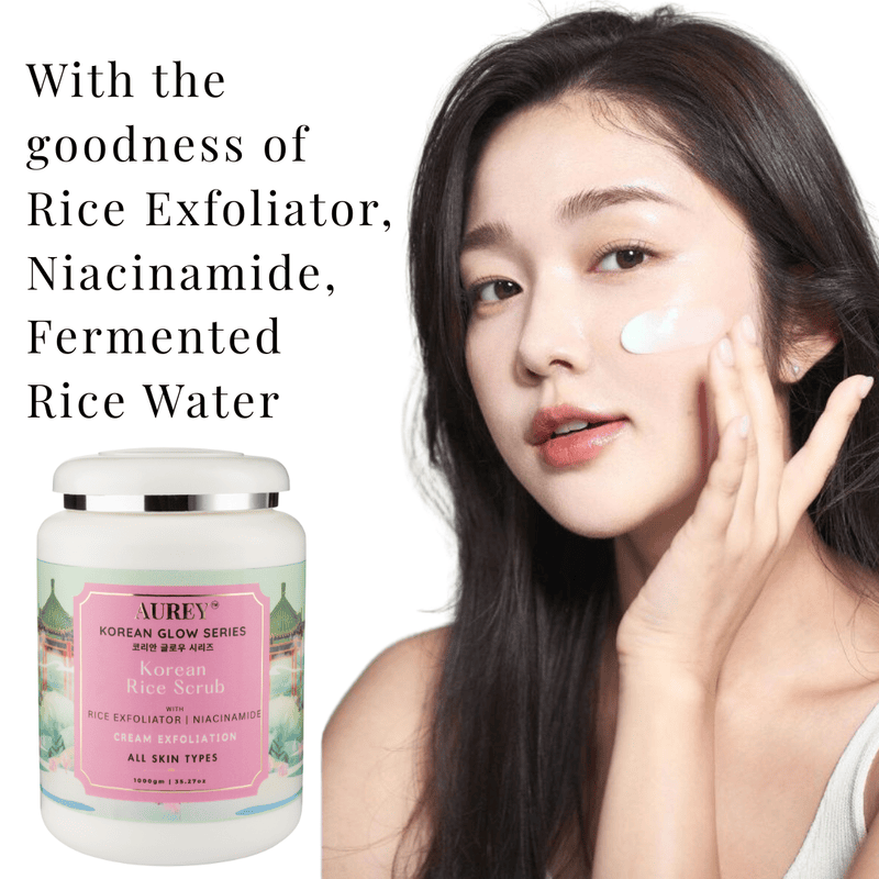 Aurey Korean Rice Scrub With Rice Exfoliator & Niacinamide 1Kg