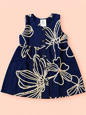 Vizhi - Muslin Front Open Frock - Assorted Prints
