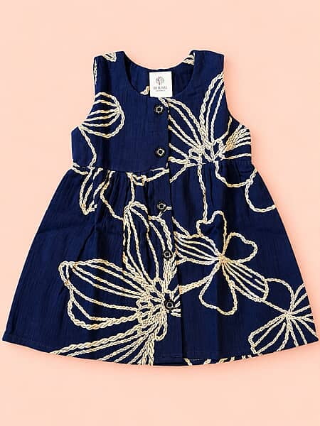 Vizhi - Muslin Front Open Frock - Assorted Prints Vizhi - Muslin Front Open Frock - Assorted Prints