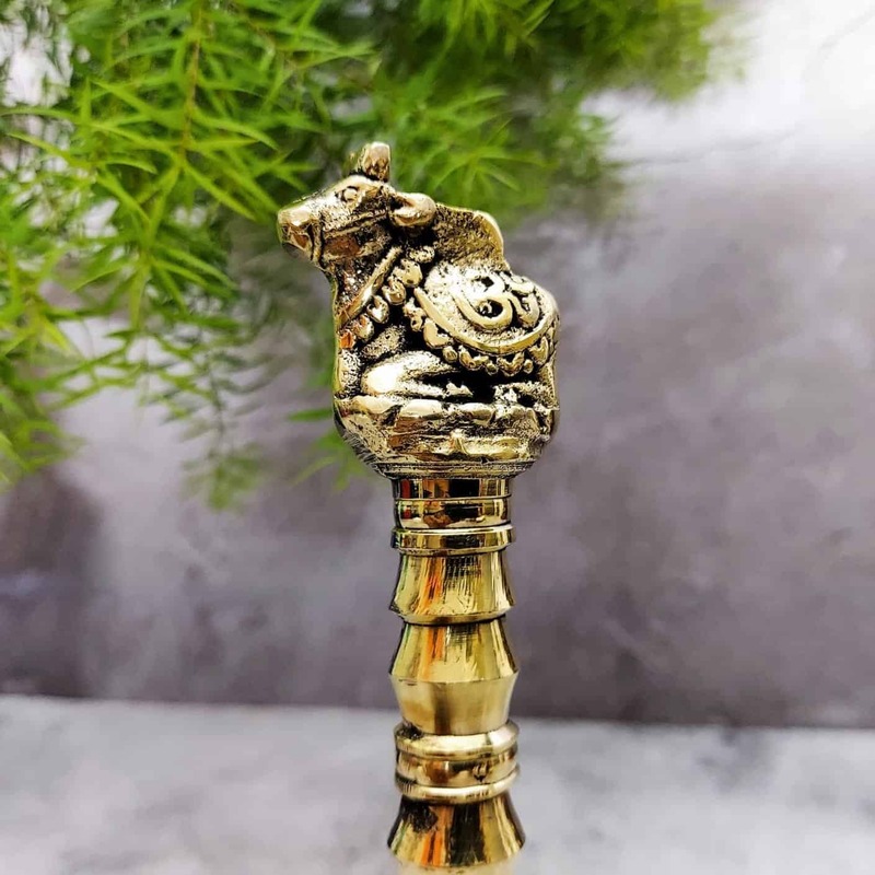 Brass Pooja Bell Ganta - 7 inch Height | Auspicious Brass Pooja Bell Ganta for Rituals and Pooja