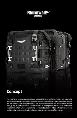 Rhinowalk Mechanic Series - 35L Motorcycle Side Bag - Quick Release Waterproof Saddlebag Rhinowalk Mechanic Series - 35L Motorcycle Side Bag - Quick Release Waterproof Saddlebag