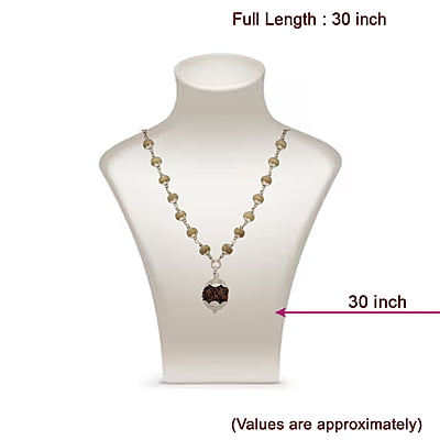 Silver Capped Tulsi Mala with Rudraksham Pendant