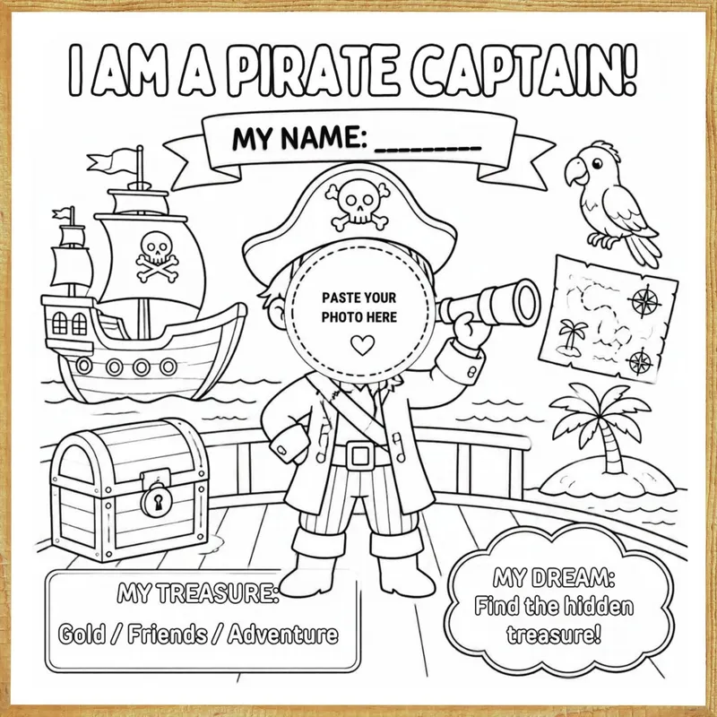 I Am a Pirate Captain – Colour & Frame Kit