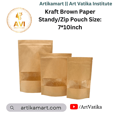 Kraft Brown Paper Standy/Zip Pouch Size: 7*10inch Kraft Brown Paper Standy/Zip Pouch Size: 7*10inch