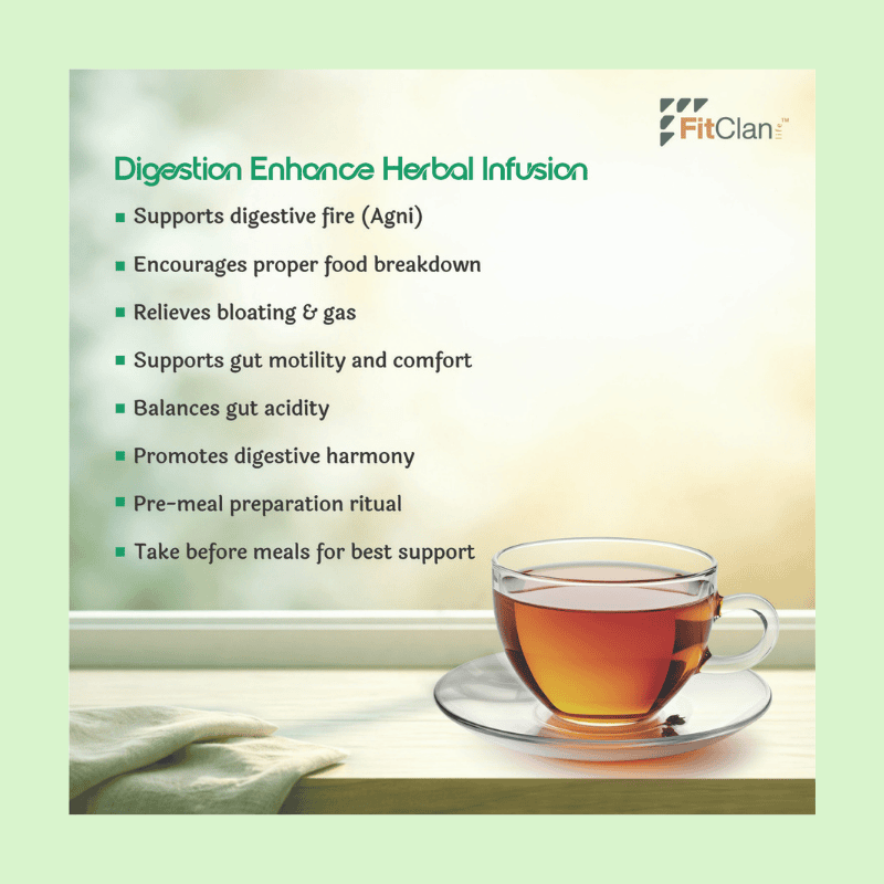 Digestion Enhance Herbal Tea | Ayurvedic Digestive Tea with Fennel, Ginger & Mint