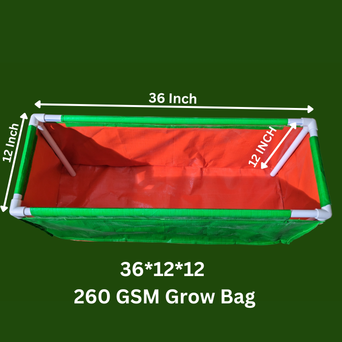 36 × 12 × 12 Inch Rectangular HDPE Grow Bag – 260 GSM