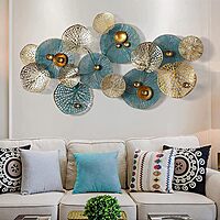 DAD Modern Metal Wall Art Sculpture, Abstract Circular Design - - Size ( 46x2x23.5 Inches)