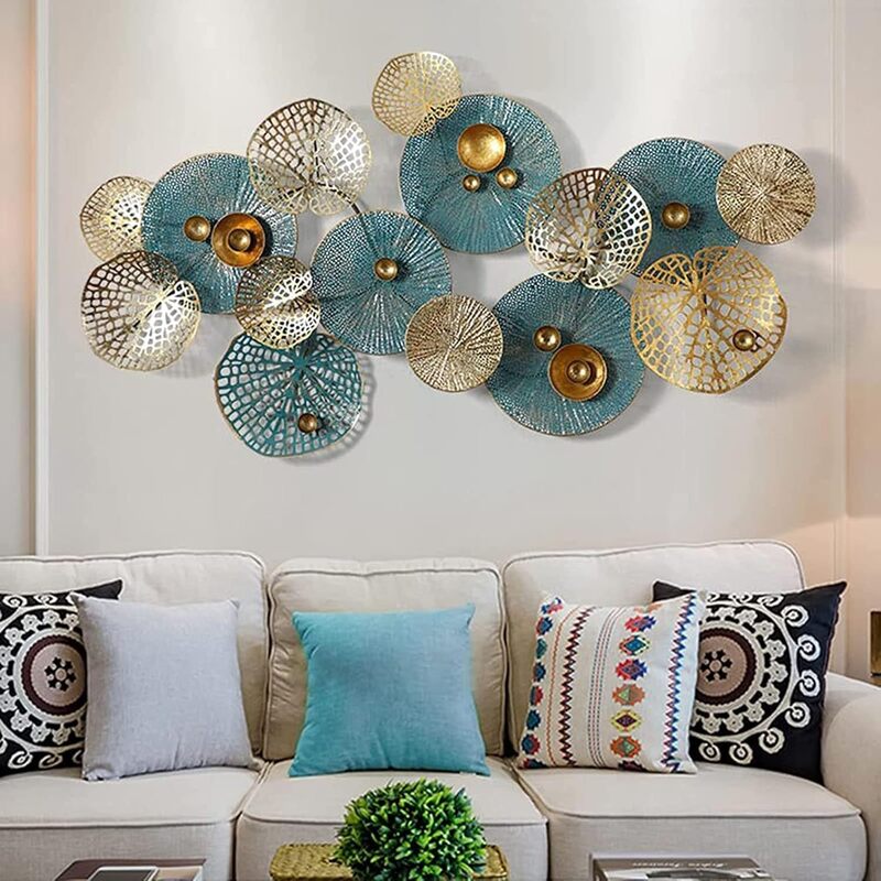 DAD Modern Metal Wall Art Sculpture, Abstract Circular Design - - Size ( 46x2x23.5 Inches)