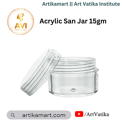 Acrylic San Jar + White Inner + TRANSPARENT Cap - 15g Acrylic San Jar + White Inner + TRANSPARENT Cap - 15g