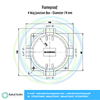 Flameproof 4 Way Junction Box - Diameter 74 mm