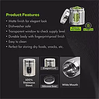 "Signora Ware Modular Steel Container Deluxe (Window Round) 750 ML