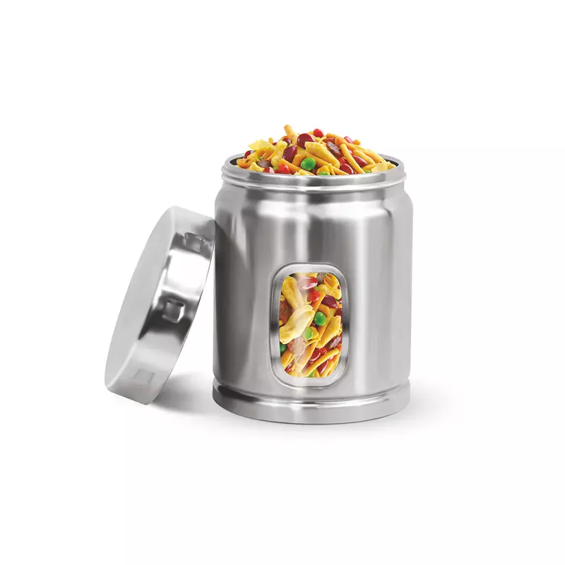 "Signora Ware Modular Steel Container Deluxe (Window Round)1000 ML