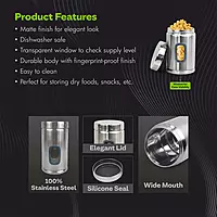 "Signora Ware Modular Steel Container Deluxe (Window Round) 1250 ML