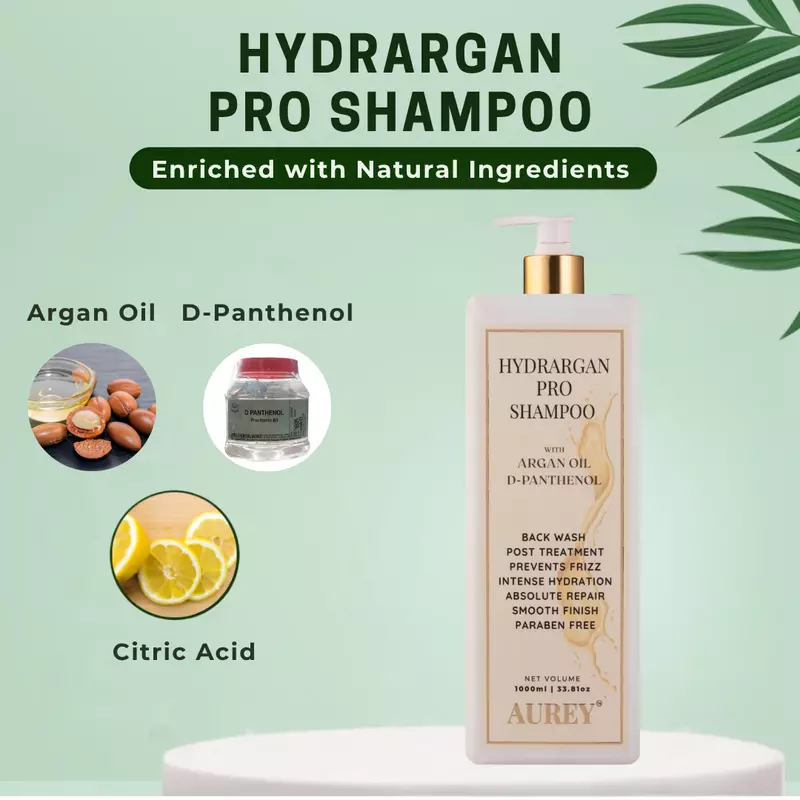 Aurey Hydrargan Pro Shampoo With Argan Oil & D-Panthenol 1000 ml