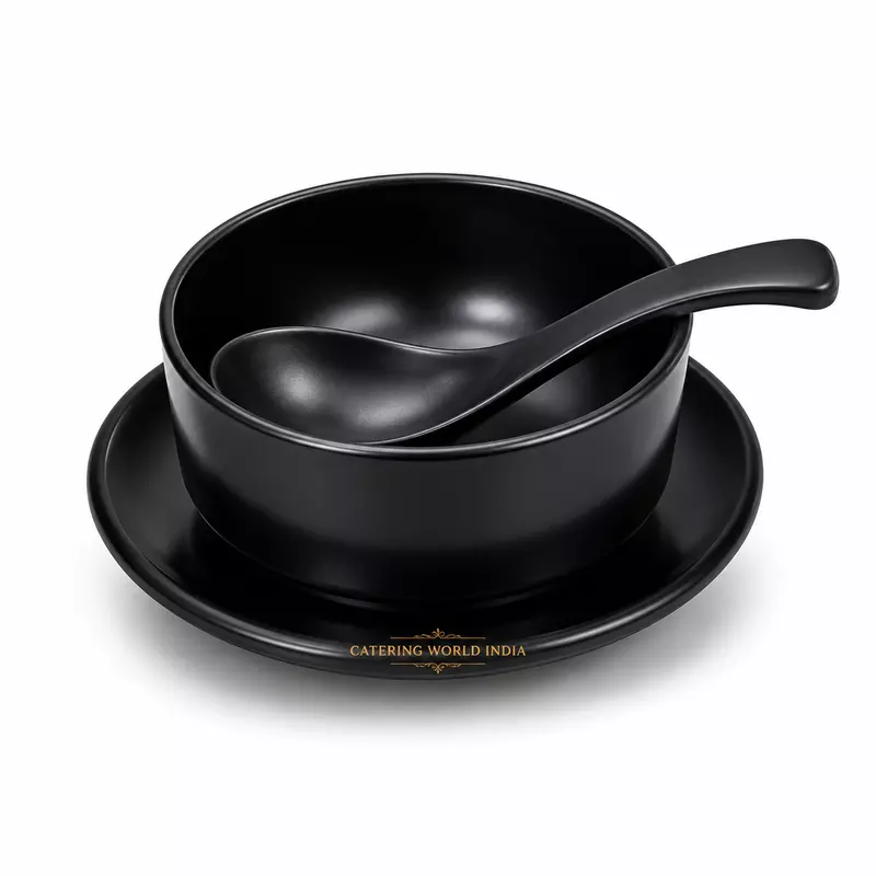 MELAMINE SOUP SET 3 IN 1 BLACK