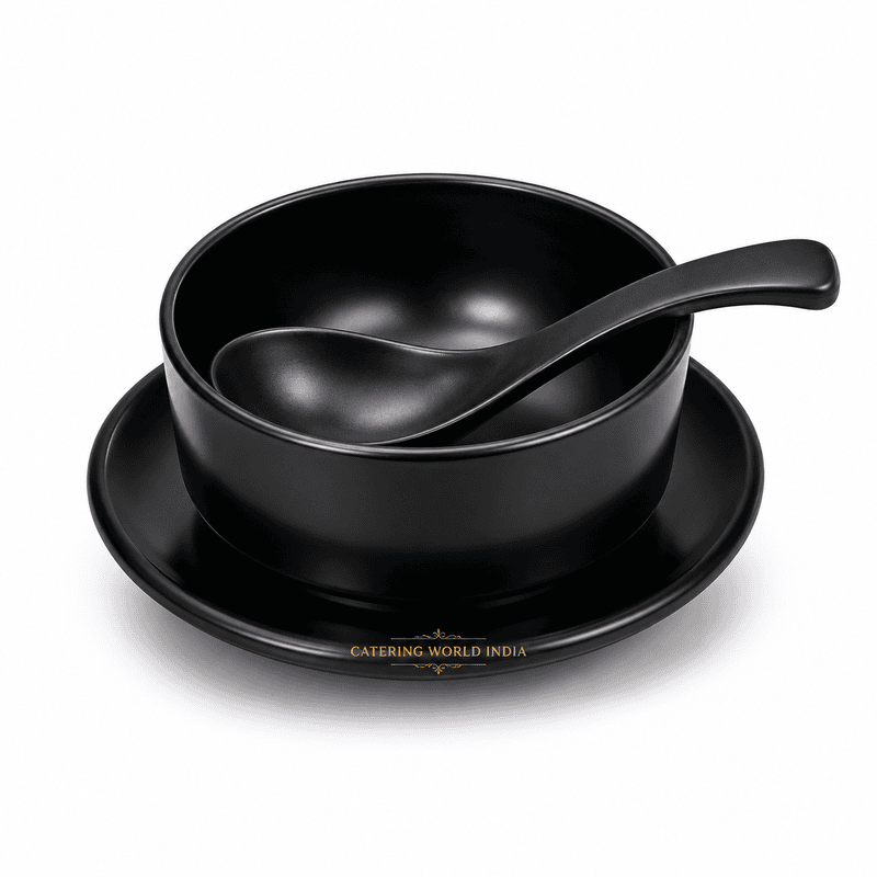 MELAMINE SOUP SET 3 IN 1 BLACK