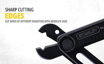 STANLEY 84-214-22 5.25'' 130 mm Wire Stripper Ideal for Cutting, Stripping Speaker Wires & Appliance Cords for Home, DIY & Professional Use, YELLOW & BLACK