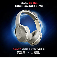 boAt Rockerz 430 w/ Beast Mode(40ms Low Latency),40HRS Playback & 40MM Drivers Bluetooth  (Black Sabre, On the Ear)