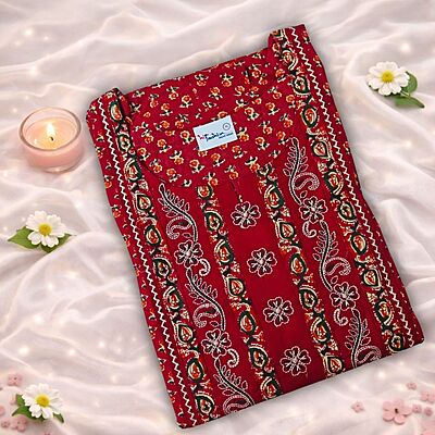 Ruby Cotton Nighty With Geometric Print All Over From Libas Loungewear - AL1156