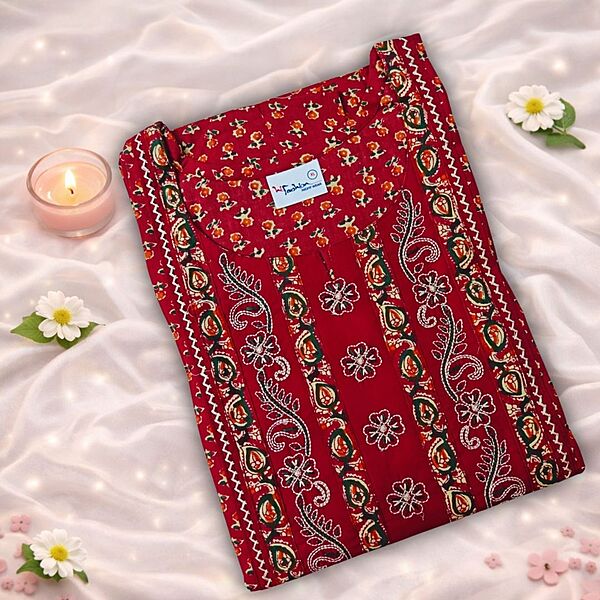 Ruby Cotton Nighty With Geometric Print All Over From Libas Loungewear - AL1156