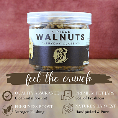 Nuts in a Jar Walnuts 4 Piece Everyday Classics 200 Grams Nuts in a Jar Walnuts 4 Piece Everyday Classics 200 Grams
