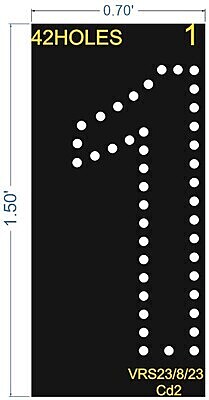 1 NUMBER BOARD 1.5x0.7 FEET 42HOLES