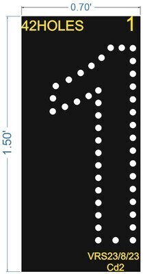 1 NUMBER BOARD 1.5x0.7 FEET 42HOLES