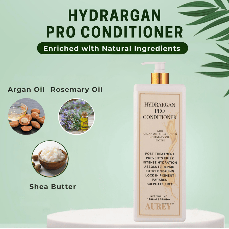 Aurey Hydrargan Pro Conditioner With Argan Oil | Shea Butter | Rosemary Oil & Biotin 1000ML