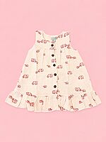 Muslin Front Open Baby Frock - Assorted Prints - Pack of 1