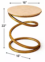 Sping Marble Top Peg Accent End Table