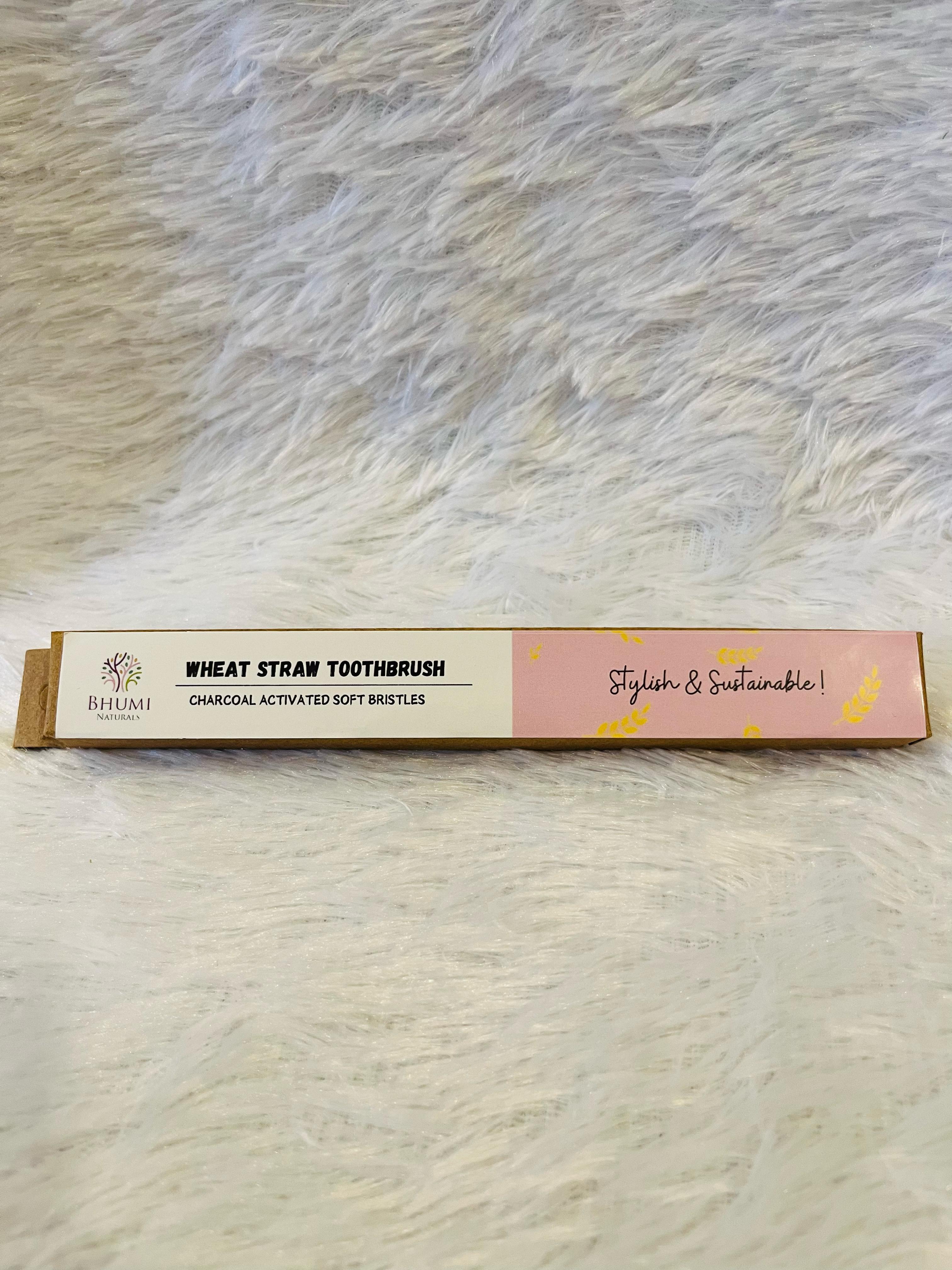 Wheat Straw Tooth Brush - Charcoal Bristles - Pack of 1