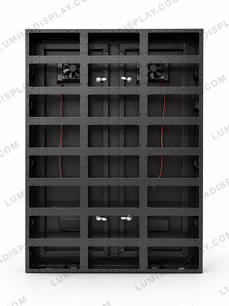 V2 MS GI outdoor LED cabinet 960 x 1280 mm with fans, bezel-free back-service frame – Lumina